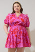 Weirly Floral  Poplin Mini Dress Curve